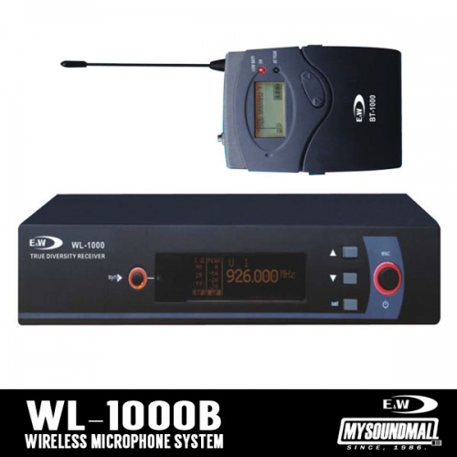 E&amp;W - WL 1000 B ▷당일배송,enw,이앤더블유,무선마이크,900mhz,메가헤르쯔,wireless,와이어리스,밸트팩형,핀마이크,이어마이크,헤드셋마이크