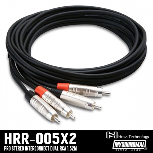 HOSA - HRR-005x2 프로 언발란스 인터커넥트 케이블 REAN RCA1.52M