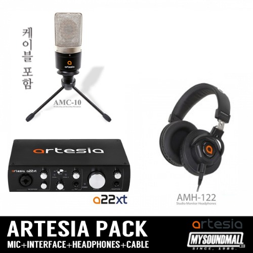 ARTESIA -AMC-10 + A22XT + AMH-122 (콘덴서 마이크, 오디오 인터페이스, 모니터링 헤드폰)