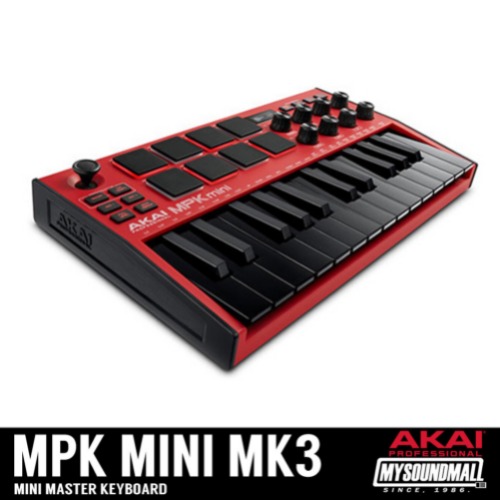 AKAI professional MPK mini MK3 RED 3세대 아카이 미니건반