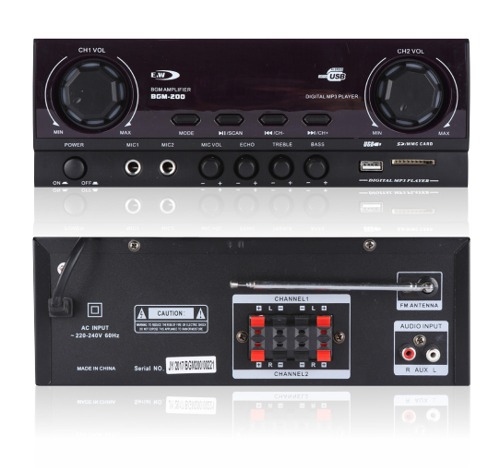 E&amp;W - BGM-200 미니앰프 USB, SD player, Tuner 기능