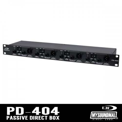 E&amp;W - PD404 ▷당일배송,enw,이앤더블유,패시브,다이렉트박스,DI,box,4ch,4채널,렉타입